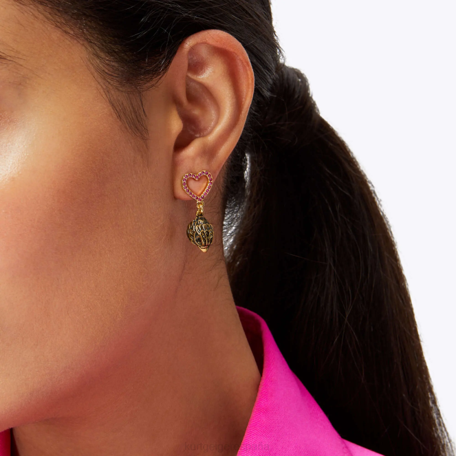 Kurt Geiger mujer Pendientes de águila del corazón de Londres 2LPR527 | accesorios combinación rosa